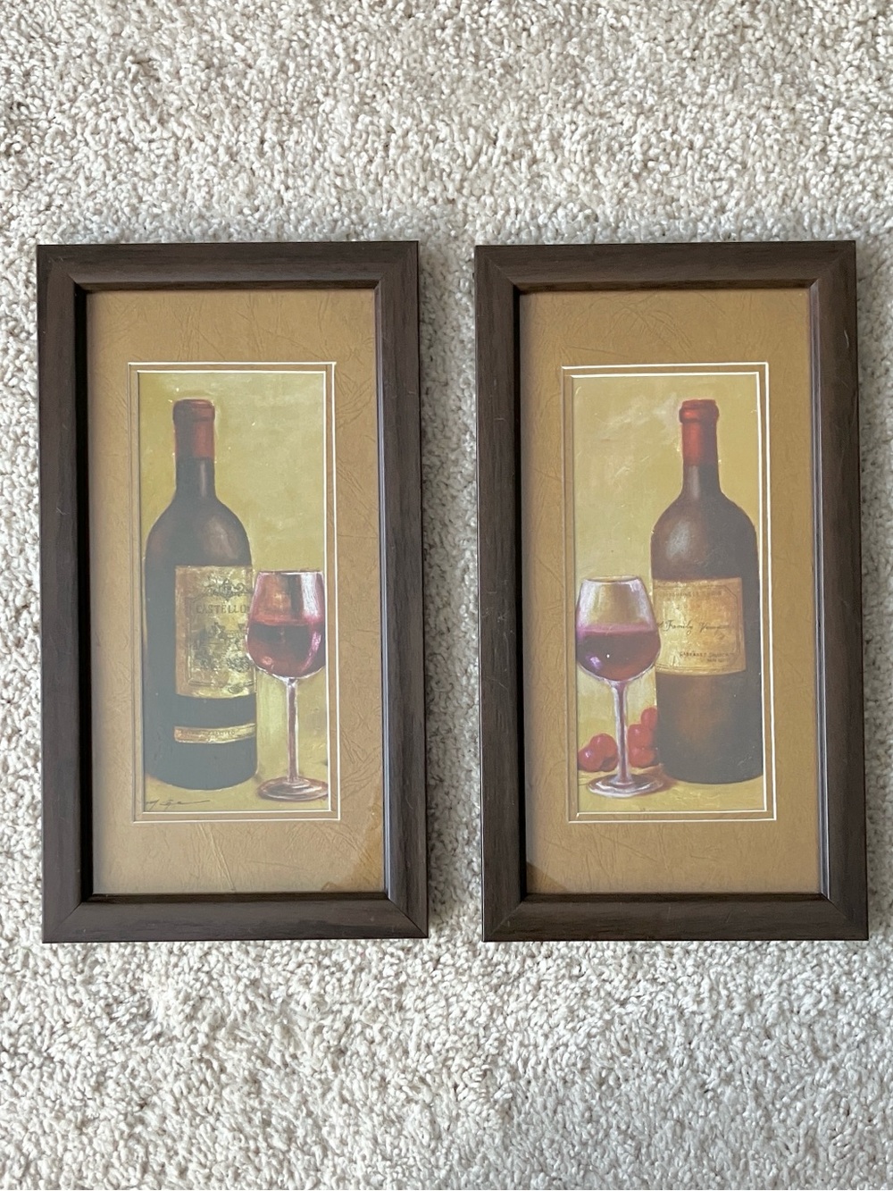 Framed Wine Bottle Art Set
